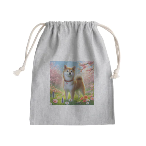 春の柴犬の冒険 Mini Drawstring Bag