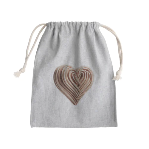 ウッドハート❤️ Mini Drawstring Bag