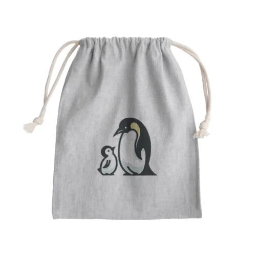 ペンギンのおやこ Mini Drawstring Bag