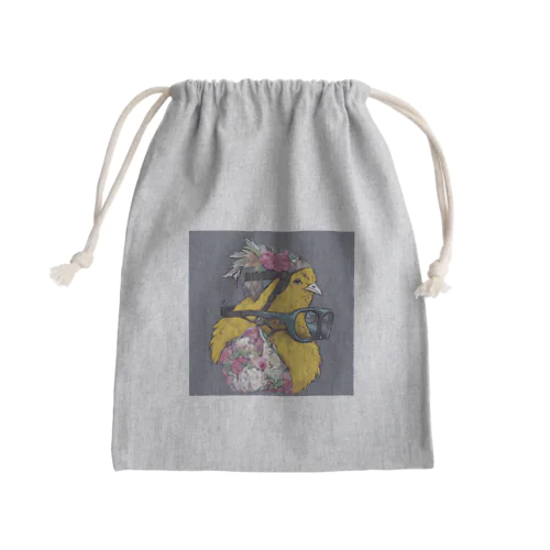 冒険に旅立つニワトリ Mini Drawstring Bag