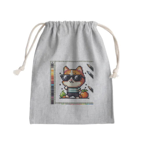 キャンバスネコ Mini Drawstring Bag