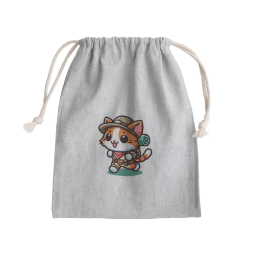 冒険好きな猫 Mini Drawstring Bag