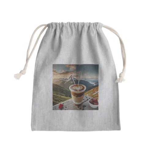 アイスコーヒーハート Mini Drawstring Bag