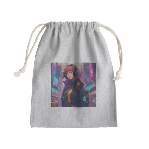 サイバー女子 Mini Drawstring Bag