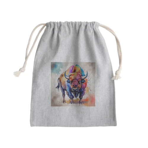 カラフルバッファロー Mini Drawstring Bag