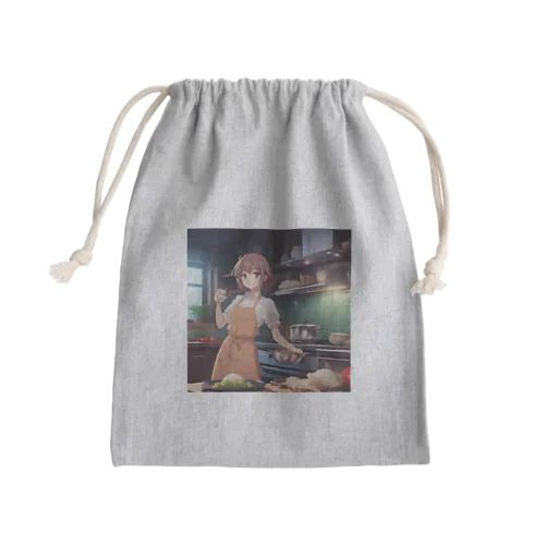 料理女子 Mini Drawstring Bag