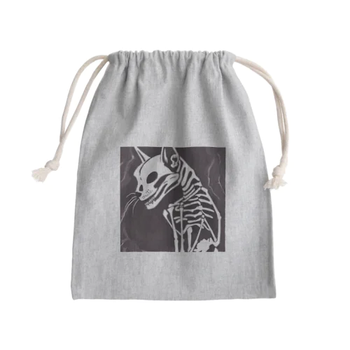 骸骨　猫 Mini Drawstring Bag