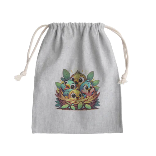 元気な赤ちゃん鳥 Mini Drawstring Bag