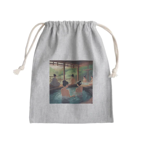 江戸時代温泉地での湯治客 Mini Drawstring Bag