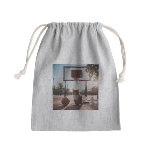 バスケ猫 Mini Drawstring Bag