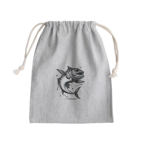 アジダンモノクロ Mini Drawstring Bag