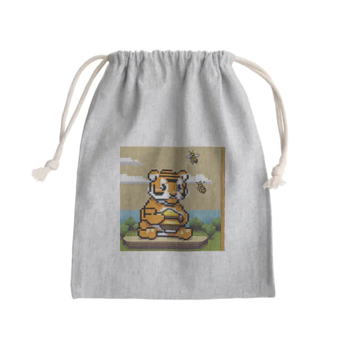  蜂蜜を集めているトラ Mini Drawstring Bag