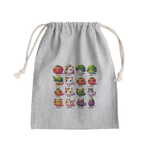 野菜猫 Mini Drawstring Bag