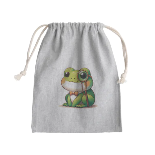 カエル×めがね Mini Drawstring Bag