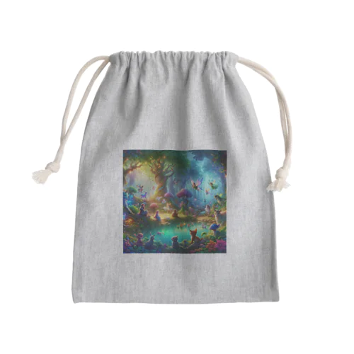 神秘的な森の生き物たち Mini Drawstring Bag