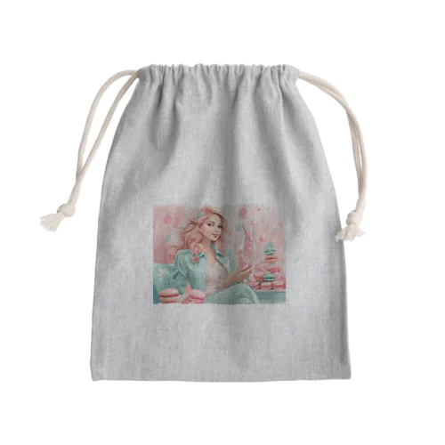 Macaron Girl Mini Drawstring Bag