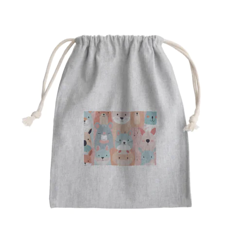 動物ファッションショー Mini Drawstring Bag