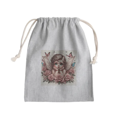 かわいい天使 Mini Drawstring Bag