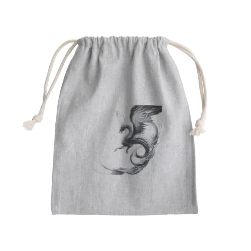 龍【白黒】 Mini Drawstring Bag