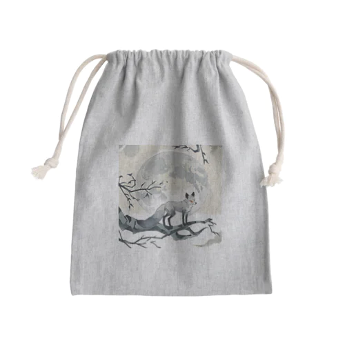 月と黒狐　そのニ Mini Drawstring Bag