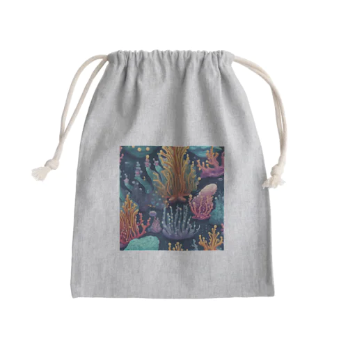 海を彩るコーラル Mini Drawstring Bag