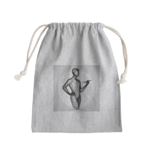 線画の人 Mini Drawstring Bag
