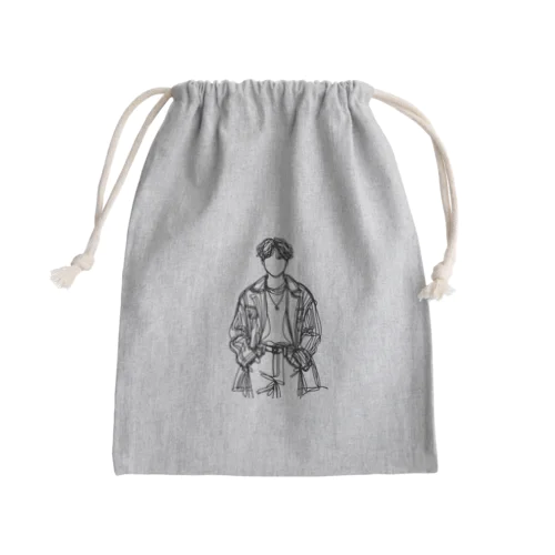 線画の人 Mini Drawstring Bag