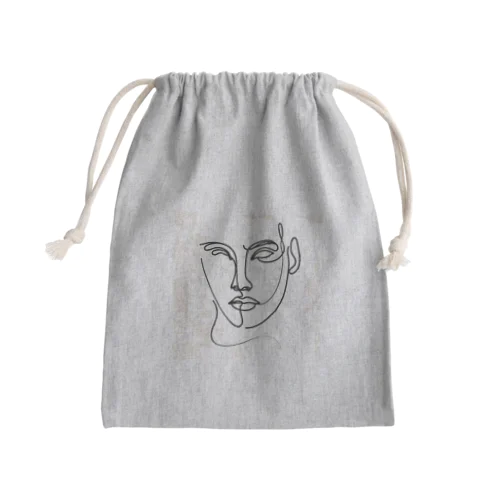 線画の人 Mini Drawstring Bag