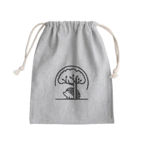 ハリネズミと木 Mini Drawstring Bag