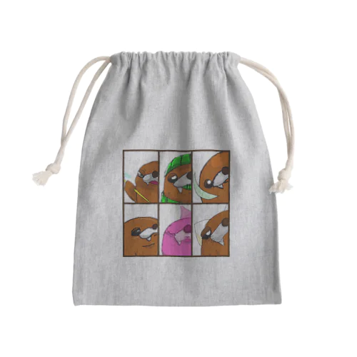 色々な岩太郎 Mini Drawstring Bag