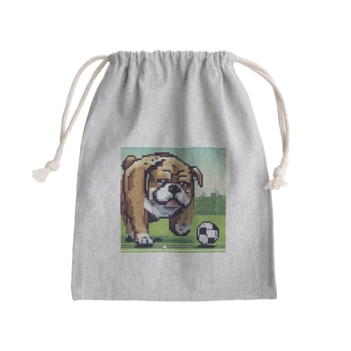 フットボーラーブルドッグ Mini Drawstring Bag