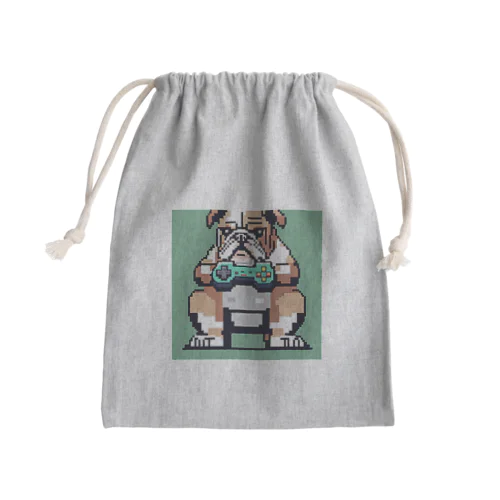 ゲーム中毒のブルドッグ Mini Drawstring Bag