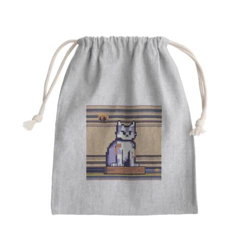 袖口から手を出している猫 Mini Drawstring Bag
