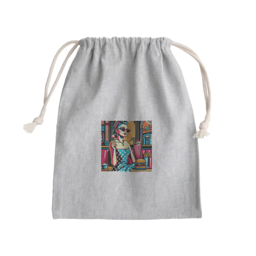 レトロ Mini Drawstring Bag