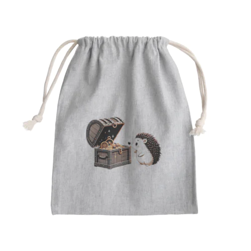 ハリネズミと宝箱 Mini Drawstring Bag