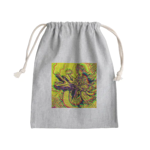 観世音菩薩と龍「Kanzeon Bodhisattva and dragon」 Mini Drawstring Bag