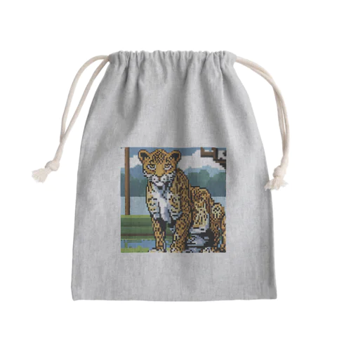 ドット絵のヒョウ Mini Drawstring Bag