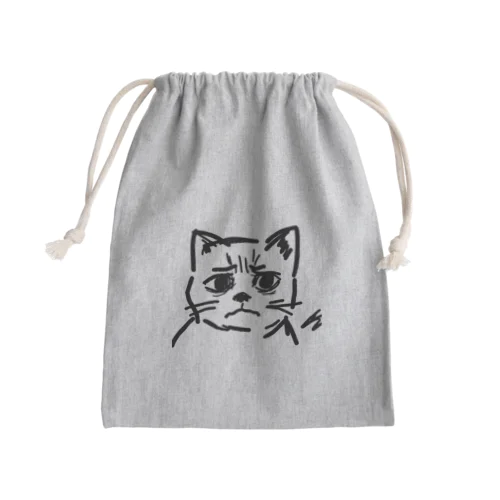 訝しげな顔の猫 Mini Drawstring Bag