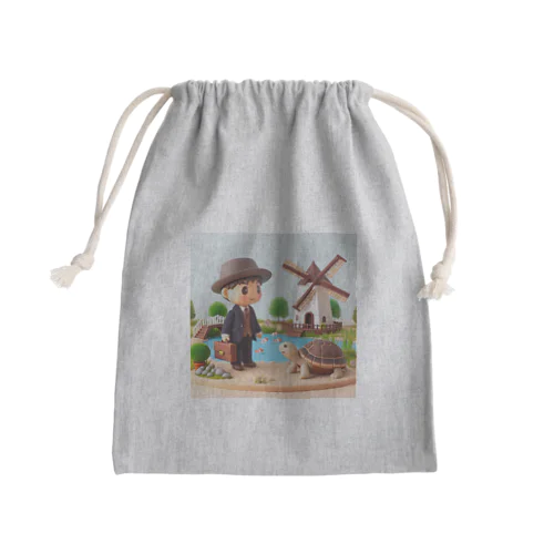 リクガメ君と僕 Mini Drawstring Bag