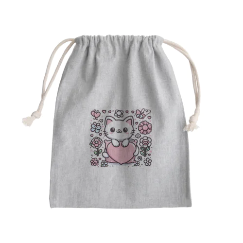 猫スタンプ Mini Drawstring Bag