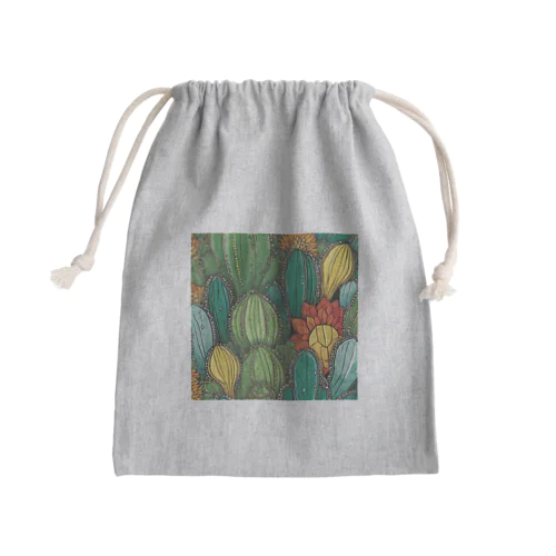 カラフルサボテン Mini Drawstring Bag