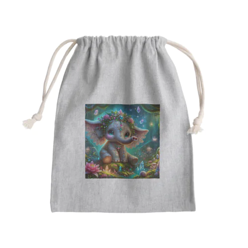 魔法の国の可愛い生き物、ゾウ Mini Drawstring Bag