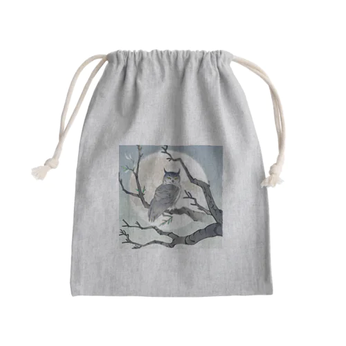 月に照らされた梟 Mini Drawstring Bag