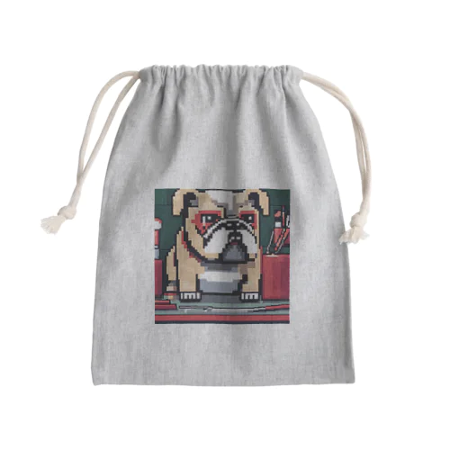 フェイスアートするブルドッグ Mini Drawstring Bag