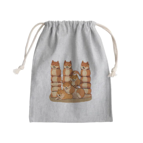 柴犬トーテンポール Mini Drawstring Bag