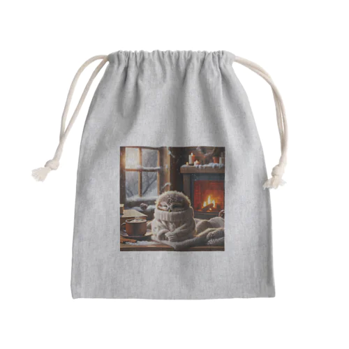 服からみみずく Mini Drawstring Bag