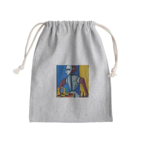 チェスをする男 Mini Drawstring Bag