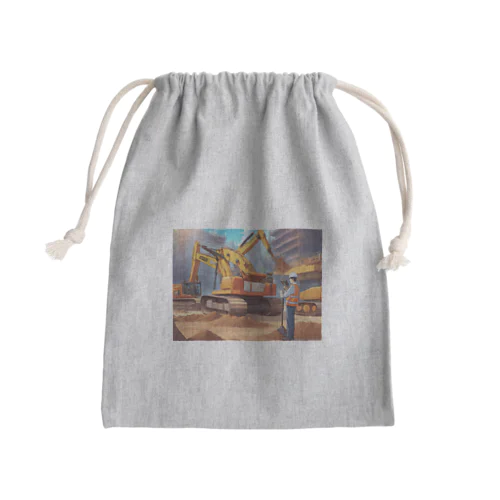 工事現場 Mini Drawstring Bag