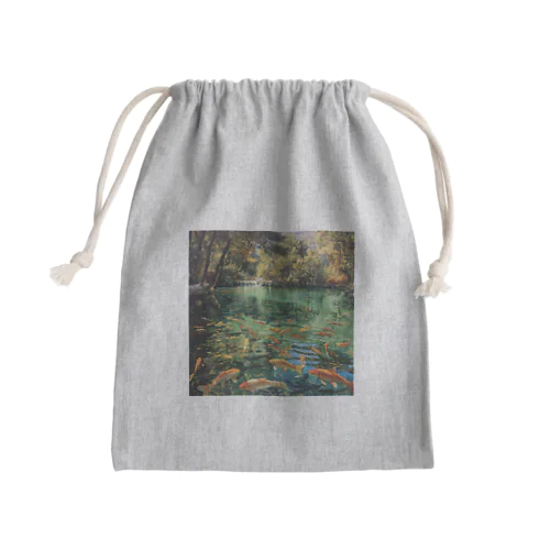 透き通ってる長良川で泳いいる魚たち アメジスト 2846 Mini Drawstring Bag