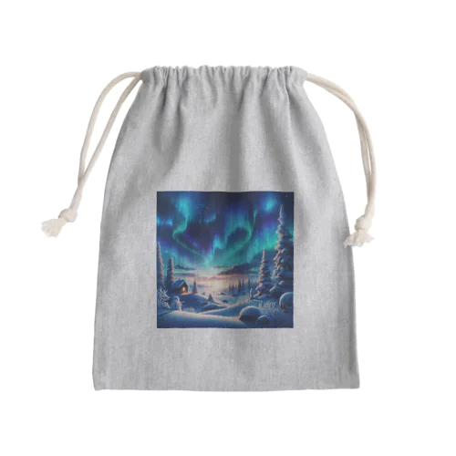 オーロラのある風景 Mini Drawstring Bag